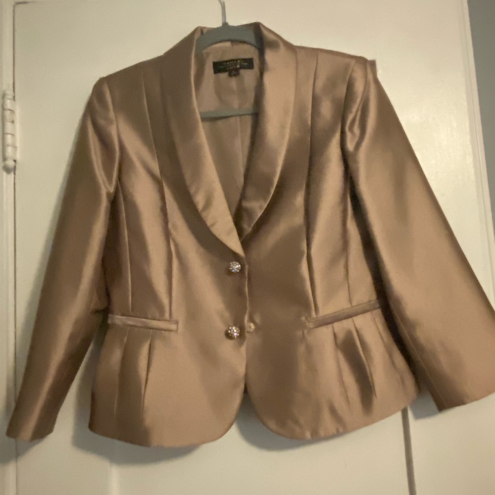 TAMARI LUXE Designer Gold Copper Metallic Jacket - Blazer - Evening Jacket